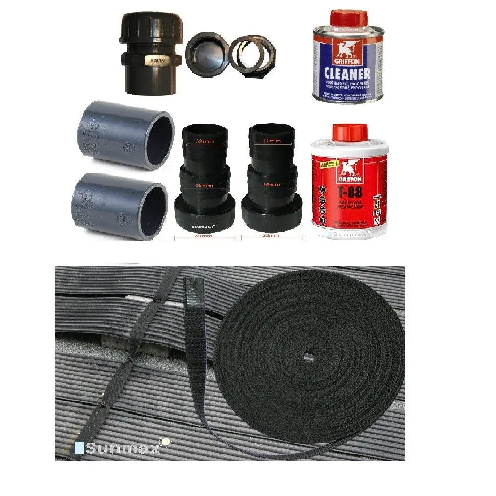 A+B Combi Voordeel: Aansluit set A 50/38/32mm + Dak set B bevestiging band